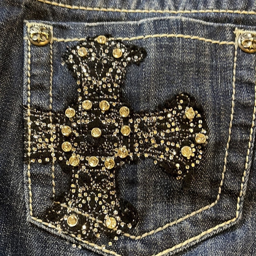 Miss Me Cross Embellished Pockets Skinny Jeans Women’s Size 25 - Picture 7 of 11